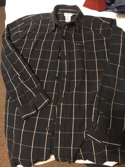 Men’s Calvin Klein Jeans windowpane plaid black cotton shirt size m medium