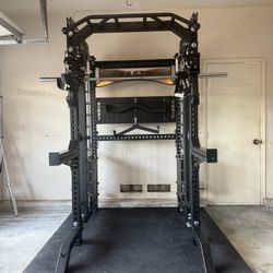 PRO SERIES Ultimate 3-1 Half Rack Functional Trainer w/Smith Machine Bar | 400lb Stack | Gym Equipment | Fitness | Commercial | Squat Rack  