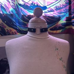 Faux Leather Cat heart Choker 