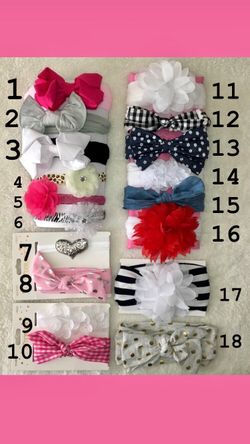 Baby headbands ($2 EACH headband) ALL NEW <2nd pictures bows are $2.50 each ($5) the pack