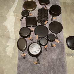 Cast Iron Cookware Lot Griswold Wagner Skillet Chicken Fryer 
