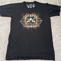 Billabong Y2K Surf Skate Black Graphic Shirt Slim Fit Adult Size Medium