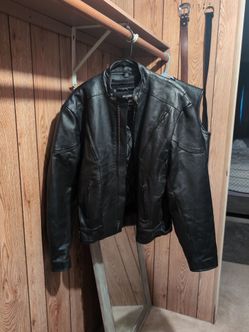 Allstate Leather Motorcycle Jacket Black
