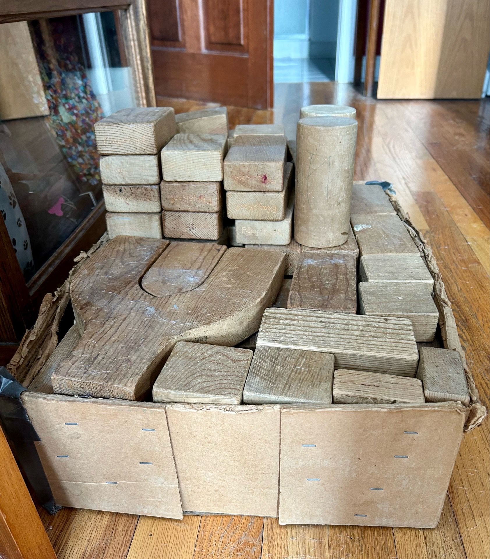 Wooden play blocks