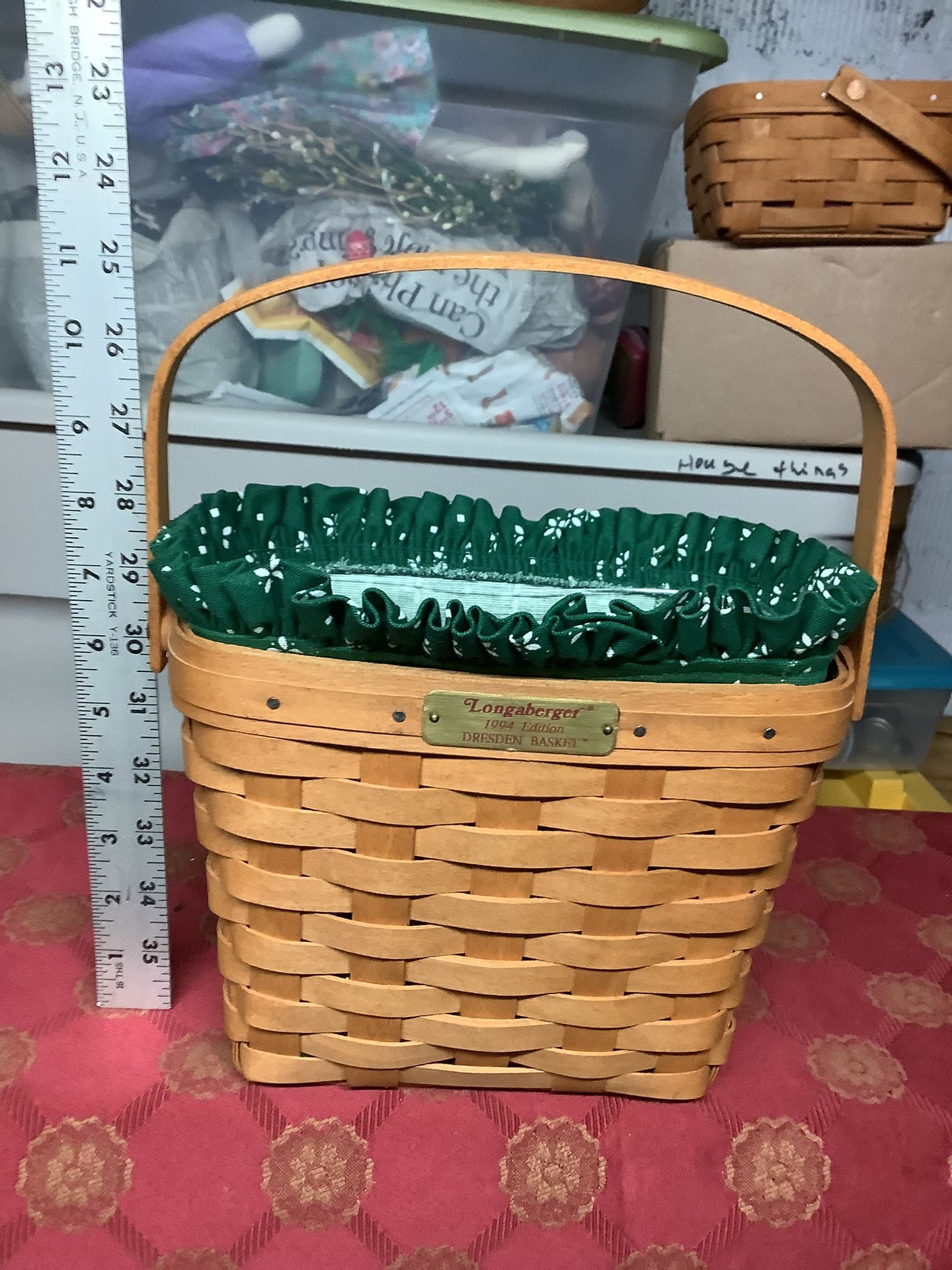 Longaberger Basket With Cover And Protector