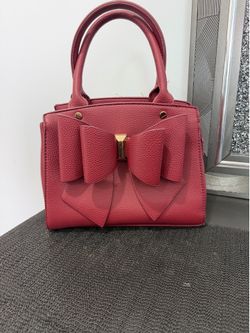 Burgundy Bow Purse