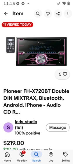 Pioneer FH-X720BT Double DIN Car Stereo
