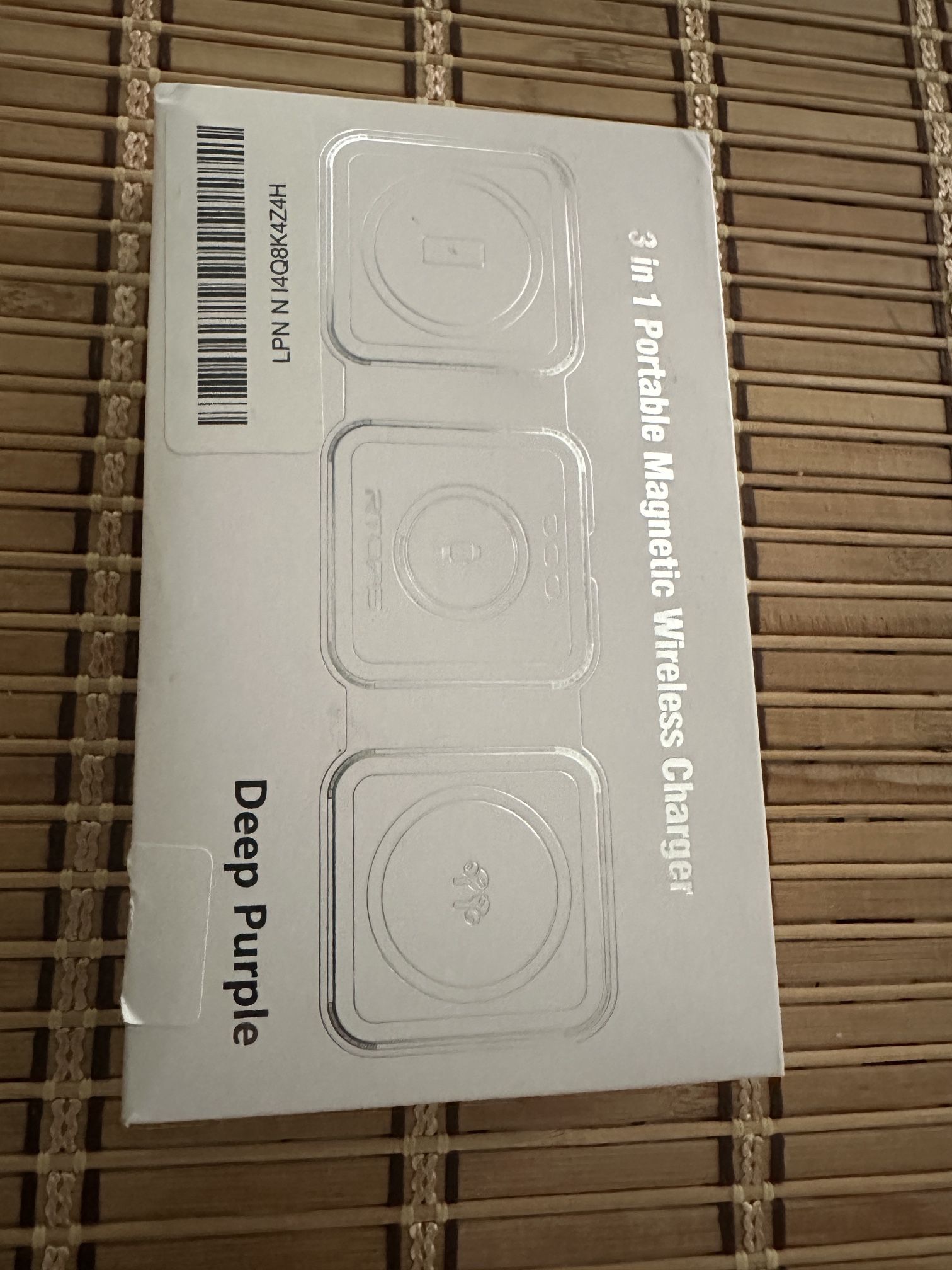 3 in 1 Portable Magnetic Wireless Charger Deep Purple
