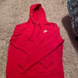 nike hoodie, red, small