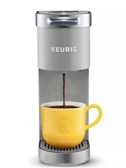 Keurig K-Mini Plus Single Serve K-Cup Pod Coffee Maker, with 6 to 12oz Brew Size, Stores up to 9 K-Cup Pods, Travel Mug Friendly, Studio Gray