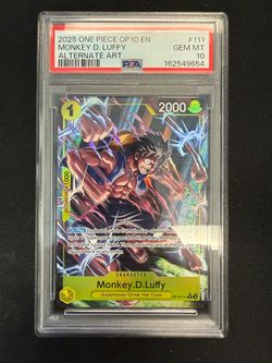 🔥 2025 One Piece Monkey D. Luffy #111 Alternate Art PSA 10 🔥