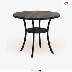 Brown Dining Table With 4 Beige Chairs