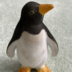 5.25” Plastic Flocked Penguin Figurine From Seaworld