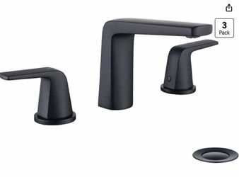 Matte Black Widespread Bathroom Faucet 3-Pack
