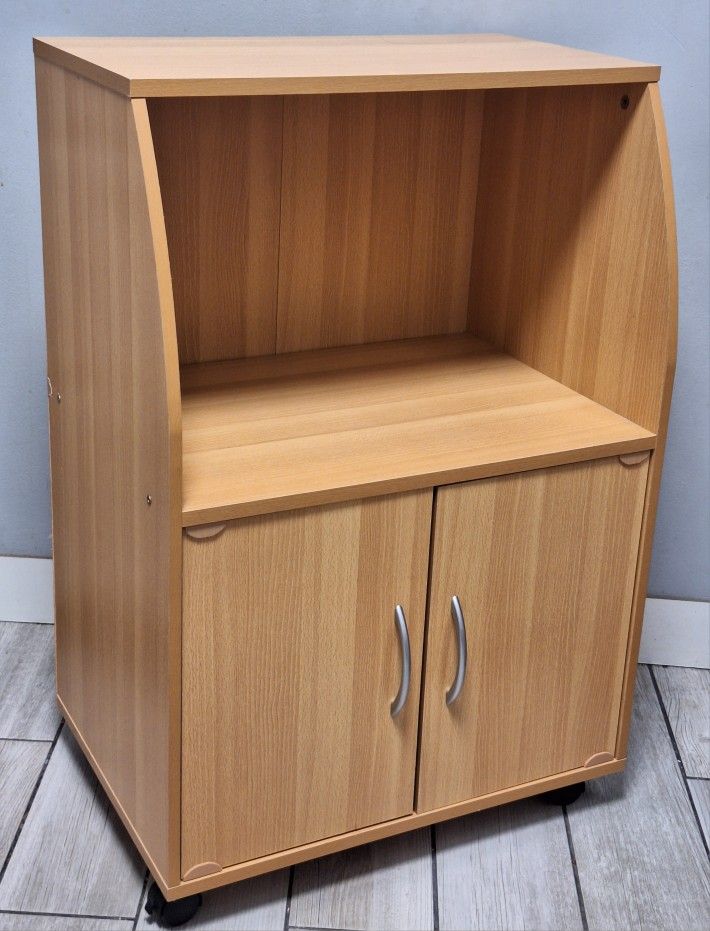 HODEDAH MICROWAVE KITCHEN CART WITH STORAGE CABINET - EXCELLENT CONDITION 