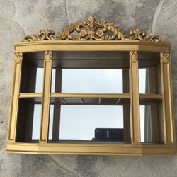 Vintage Italian Acrylic Wall Shelf With Mirror 🪞 Backing  20” X 25” Collectible $65.00