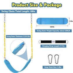 Brand new. Swings Seat with 66" Chain Plastic Coated