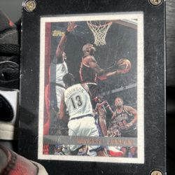 Michael Jordan Topps 123 Card With Cover Protection