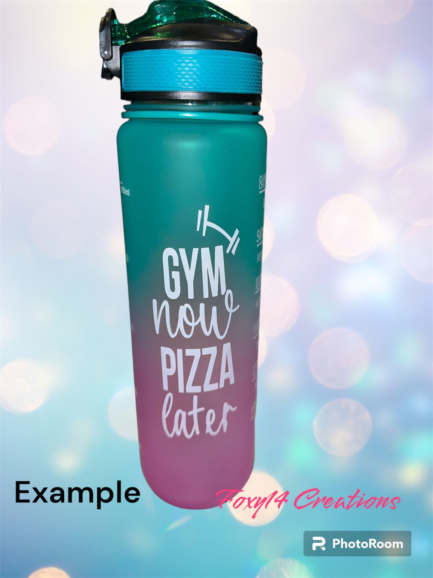 Gym Motivational water Bottle Ombré Color Portable