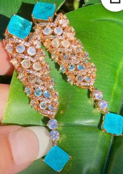 Handcrafted multi gemstone earrings