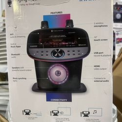 Singing Machine ISM9011 Platinum WiFi Karaoke System w/10" Touchscreen Display & 2 Wireless Microphones