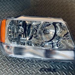 Jeeb Grand Cherokee Headlight 1999 2000 2001 2002 2003 2004 Passenger Right Side With Bulbs