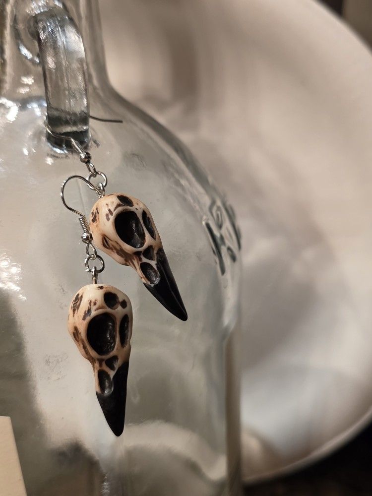 Raven Skull Earrings
