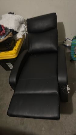 Black feud leather recliner