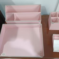 4 PC Pink Party Organizer for Paper, Pens, Sticky Notes, and More!