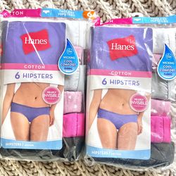 12 Pair Hanes Hipsters Panties with hearts