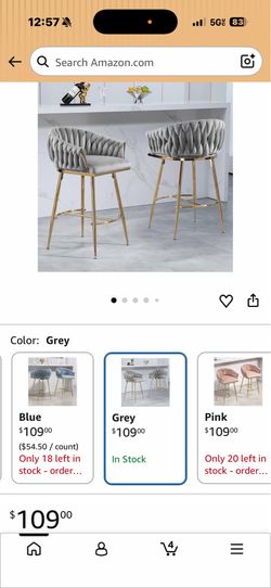 Counter Height Bar Stools Set of 2,Modern Velvet barstools with Hand Made Wave-Shaped Back,Golden Chromed Base and Footrest,Bar Stools for Kitchen Isl