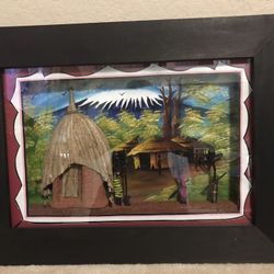 3D African art wood frame.