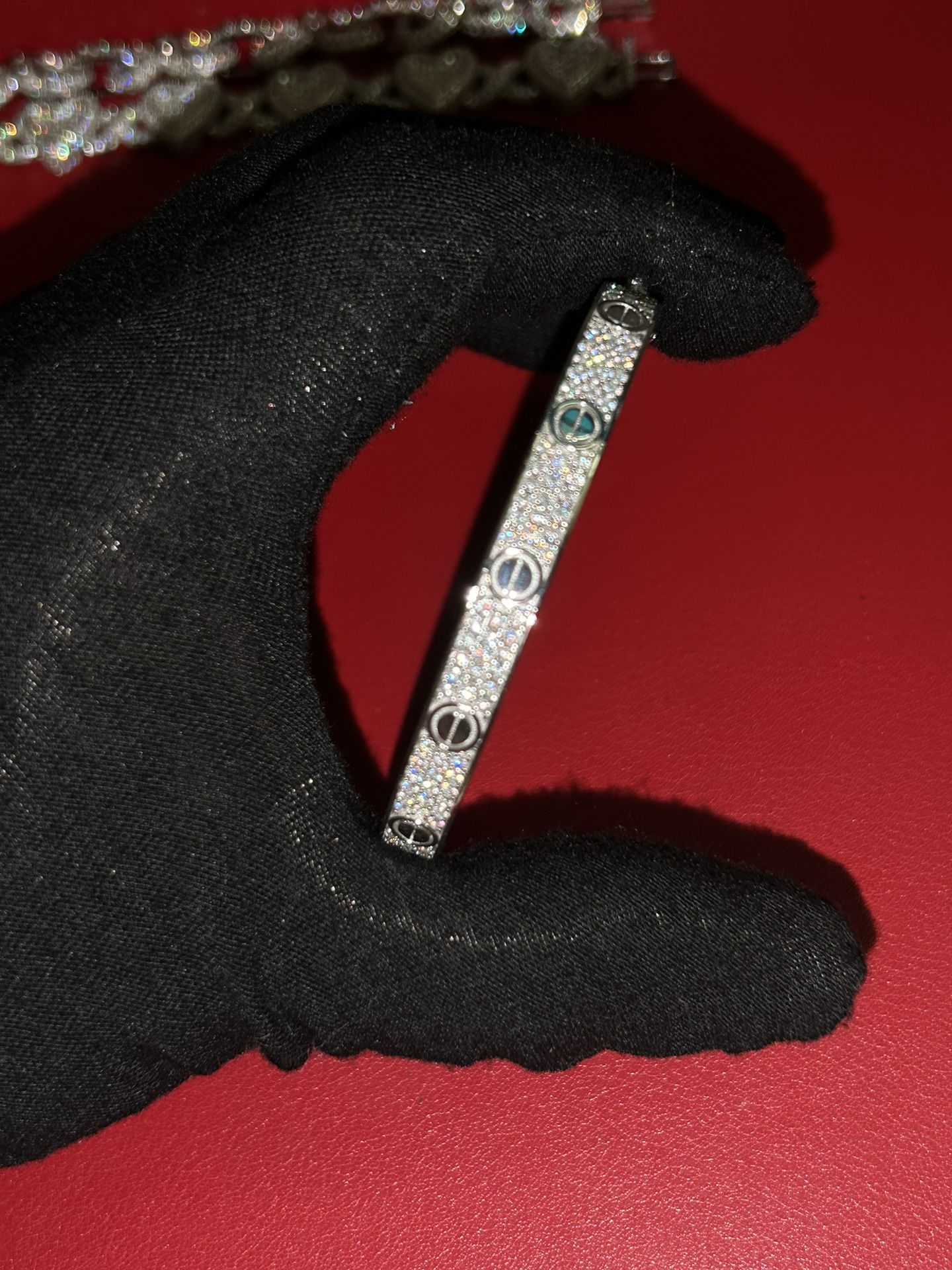 Solid 925 Silver Vvs Moissanite Diamond Love Braclet