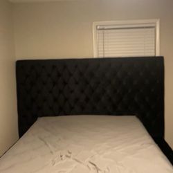 Queen size bed frame (storage bed all around) Mattress and box spring not included