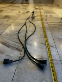 3 Outlet Extension Cord 12’ ft long & 6 outlet power strip!
