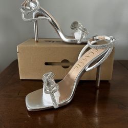 Brand New In Box Silver Stiletto Heels Size 7