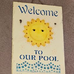 Ceramic pool sign