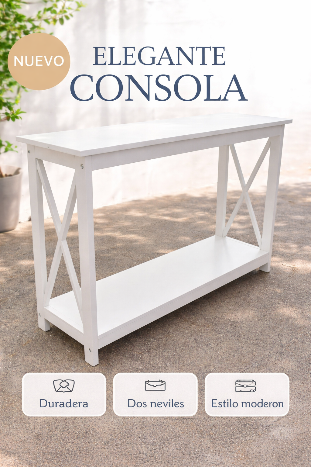 Convenience Concepts Oxford Console Table 39.5" - Sofa Table with Storage Shelf, Transitional Entryway Hall Table for Living Room and Bedroom, Display