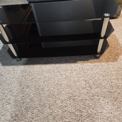 Black Glass TV Stand