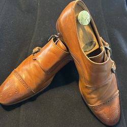 Antonio Maurizi Double Monk Strap Cap Toe Leather Loafer Mens Dress Shoe