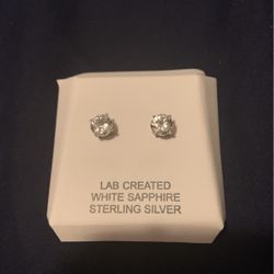 White sapphire earrings