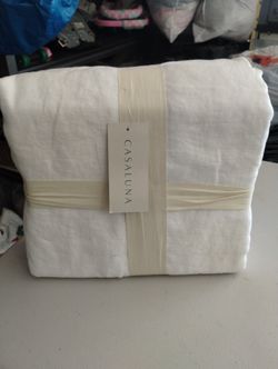 Casaluna Full/Queen Hemp Duvet & Sham Set White