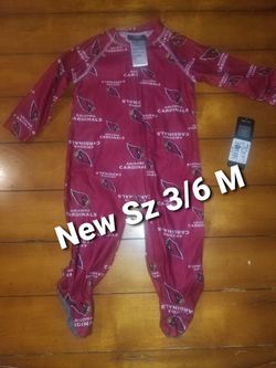 New size 3M - 6M Arizona Cardinals 3 months baby boys onesie one piece sleeper pajamas NFL football