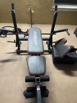 Workout bench and weights