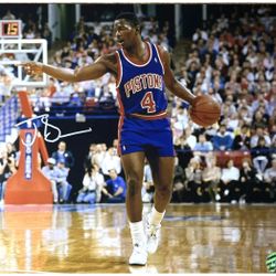 BAS COS JOE DUMARS SIGNED 8x10 BASKETBALL PHOTO BECKETT HOLO