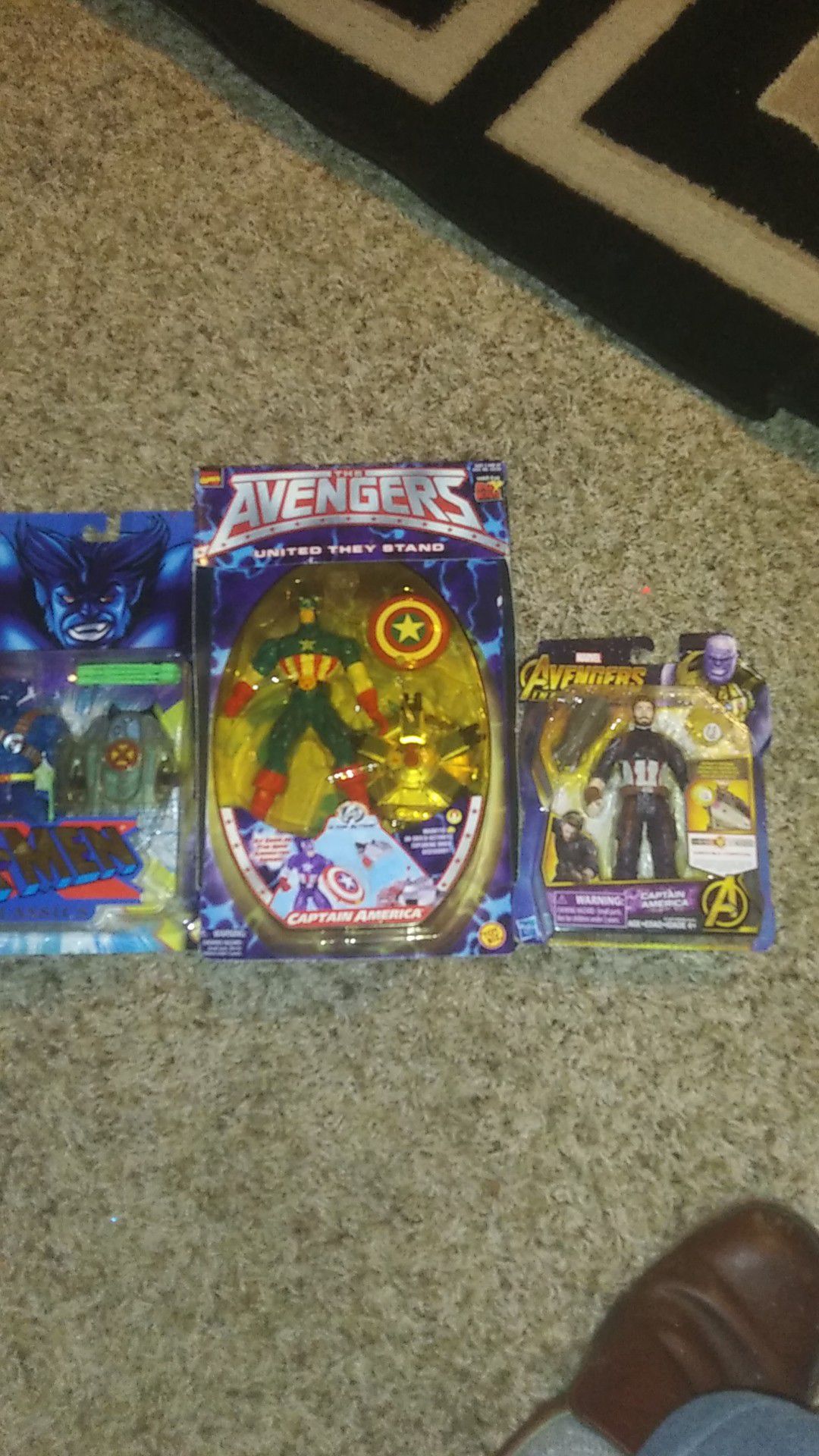X-Men Marvel the Beast action figure The Avengers Captain America action figure your 1999 and year 2000