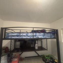 Full Bed And Desk On Bottom 