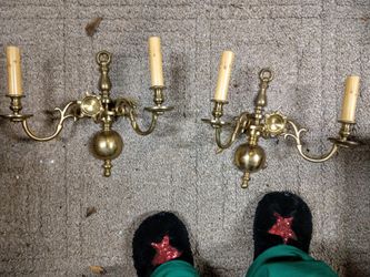 Brass Gold mid century sconces (2 pieces)
