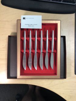Kalmar Designs Stainless Steel 9” Steak Knives - 6 Piece set