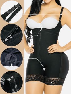 New 1Pc Women Colombian Shapewear, Fajas Shapewear Bodysuit, Zipper Closure, Bust-Open, Tummy Control, Butt Lifting, High Compression Full Body Shaper